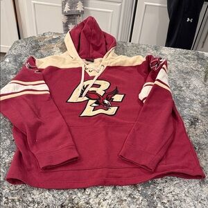 BC Maroon and Cream Hoodie